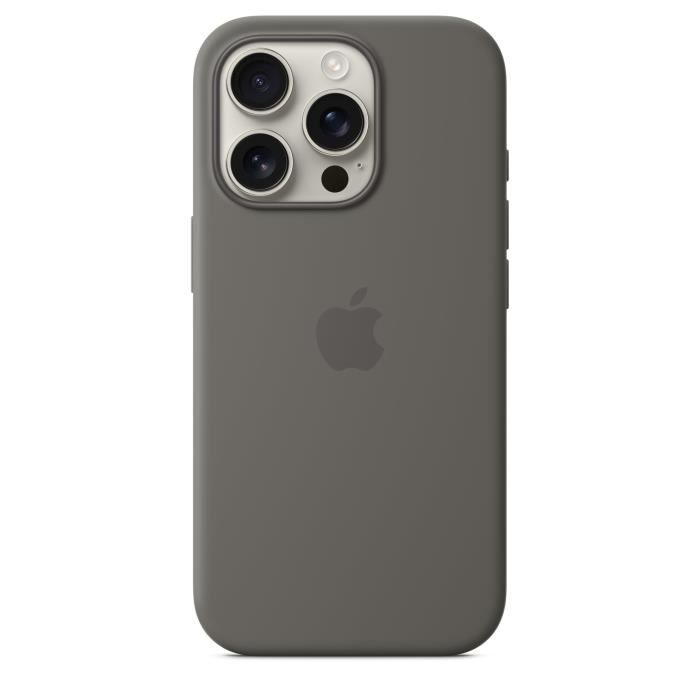 APPLE iPhone 16 Pro - Coque en silicone avec MagSafe - Stone Gray