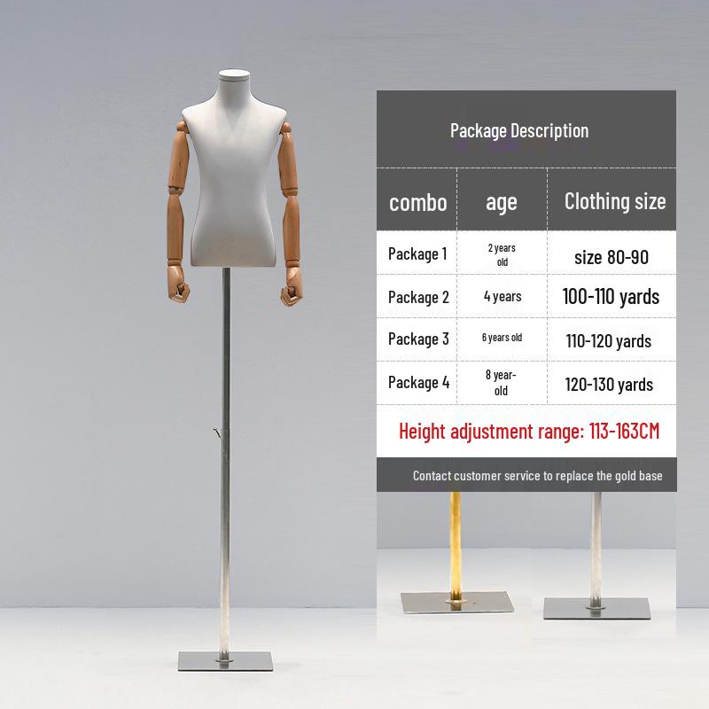 

Дитячий манекен для демонстрації одягу до пояса з головою для хлопчиків та дівчаток Age 6