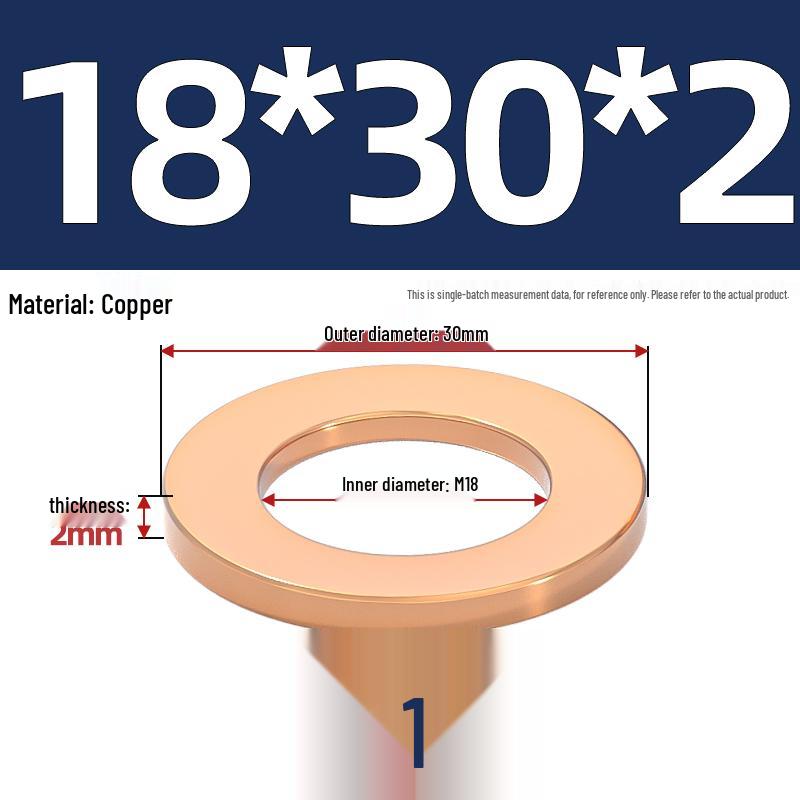 National Standard Red Copper Gasket Seal Ring and Flat Washer M3-M60mm for Marine Instruments