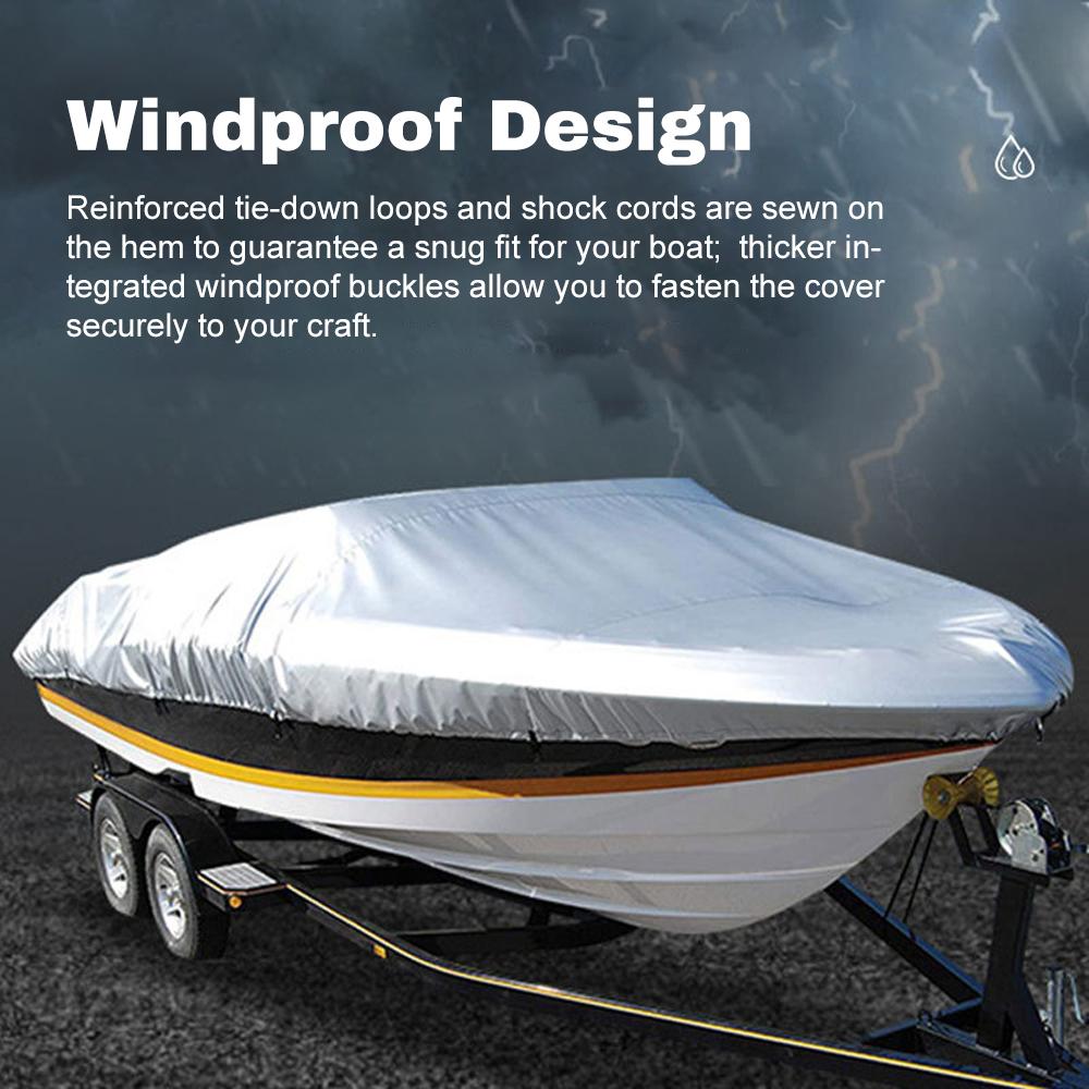 Odporny na rozdarcia pokrowiec na łódź z torbą do przechowywania Wodoodporny pokrowiec na łódź na każdą pogodę Pasuje do V-Hull, Tri-Hull,