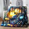 Superweiche Flanelldecke mit Sonnensystem-Muster - Heimdekoration | Ideales Geburtstags- oder Feiertagsgeschenk | Ganzjährig bequem
