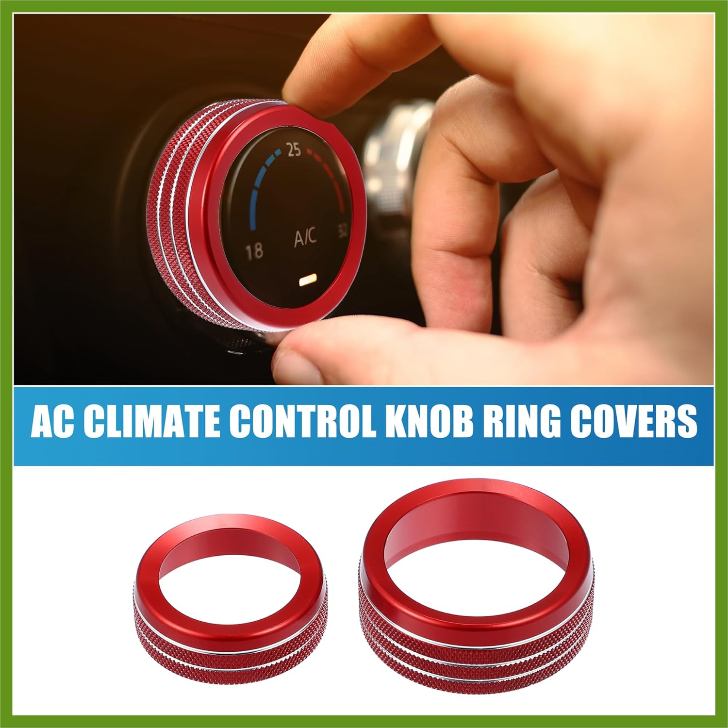 

AC Knobs Decals AC Radio Switch Knob Cover for Dodge Durango 2014-2020 for Jeep Cherokee Grand Cherokee 2014-2021 Red (Set of 3) Replace Parts