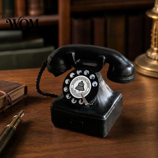 Studiekamer Decor Vintage Oude Telefoon Ornamenten, Mini Retro Bureau Telefoon, Klassiek Compact Telefoonmodel Vaste Lijn Hars Decoratief Nostalgisch Huis