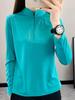 Women's Quick-Dry Long Sleeve Top for Sports, Fitness, Running, Hiking, and Mountaineering - Spring/Summer Lightweight Stand Collar Shirt.