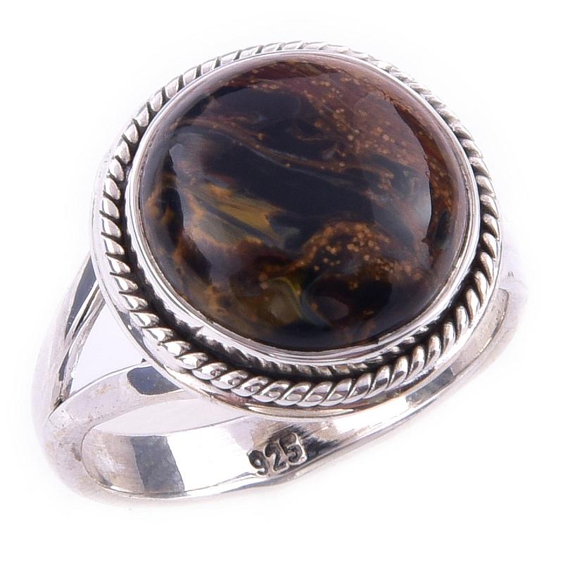 Natural Pietersite Gemstone Handmade 925 Solid Sterling Silver Ring Size 6 j8c93