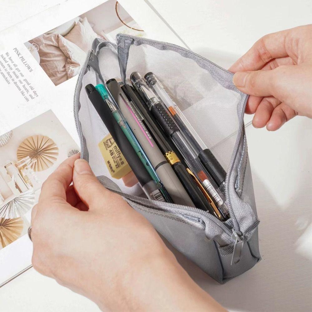 Transparent Mesh Makeup Bag Grey/Black/White Lipstick Organizer Bags Women Cosmetic Storage Pouch