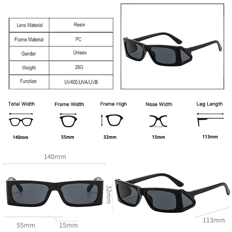  Fashion Unique Small Square Sunglasses Women Retro Brand Designer Men Trending Punk Sun Glasses UV400
