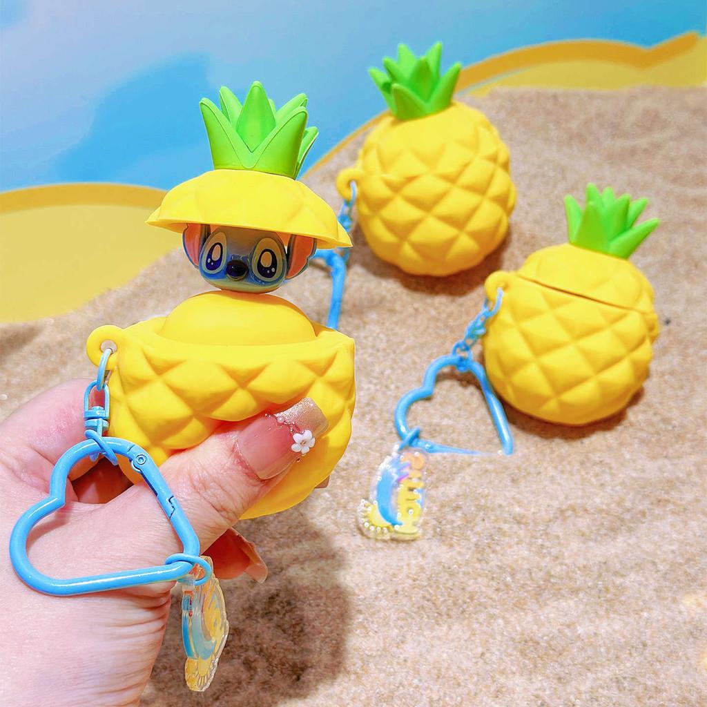 Pineapple Stitch Silicone Keyring With Press Design For Kids Bag Decoration