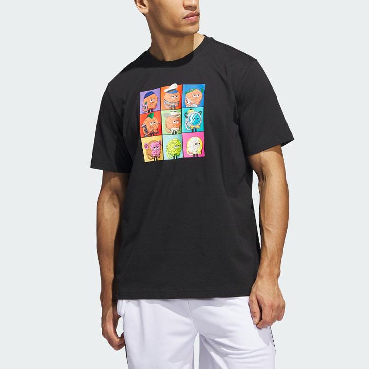 Adidas Metaverse Little Stripe Print Sports Tee Men Tops Black IM4631