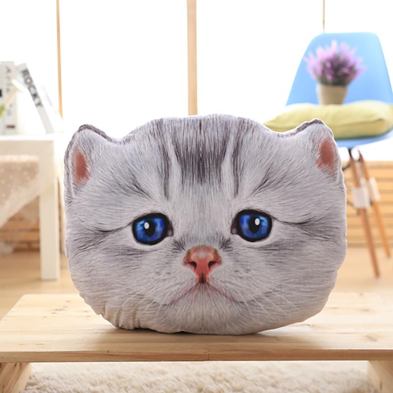 Scottish Fold Cat Plush Pillow Stuffed Soft Cartoon Animal Seat Cushion Back Support Plushie Sofa Chair Indoor Decor Gift