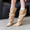 Mode Winter Herbst Mode Slipper Damen Kniehohe Stiefel mit dünnen Absätzen Schuhe Damen Moderne lange Stiefel Weibliche Pumps Schuhe