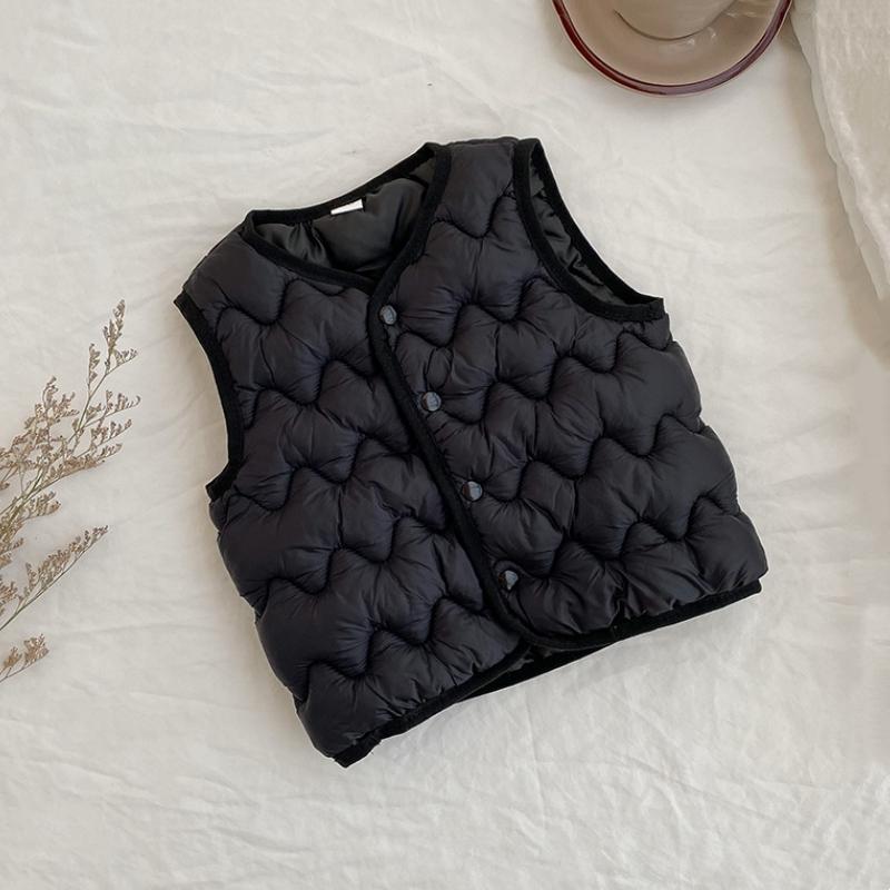 Kids Warm Vest Winter Girls Boys Thicken Waistcoat Outerwear Children Teens Cotton Solid Color Jackets Vest