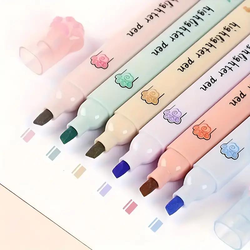 6pcs Cat Paw Highlighters – Fun, Vibrant Markers for Students & Office Note-Taking