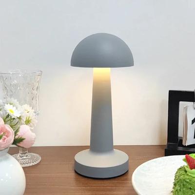 Mushroom LED Table Lamp Rechargeable Touch Night Light Wireless Dimmable For Home Bar Coffee Dining Room Decor Retro Table Lamp