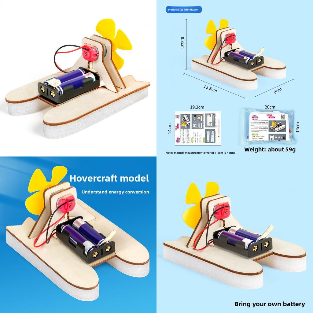 Science Experiment Diy Air Cushion Boat Model With Wind Power Technology For Children Educational Play