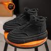 High-top Men's Shoes Winter Velvet Warm Cold Two Cotton Shoes Youth Trend Versatile Mid-top Sports Board Shoes Thick Sole