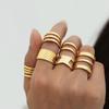 Personalized Ring, Stainless Steel Vacuum Plated 18K Gold Simple Open Jewelry