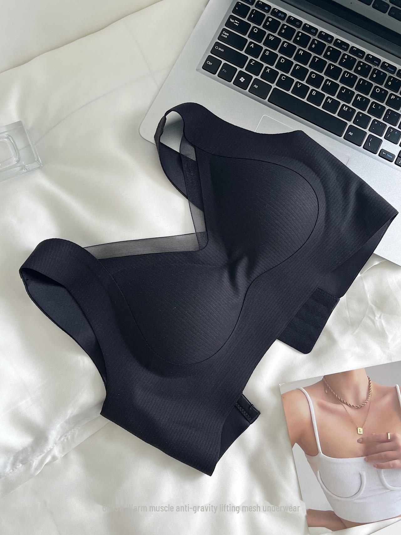 

Безшовний спортивний бюстгальтер для антигравітації: Зручна м яка підтримка, без сталевого кільця, сітчаста спинка для жінок XL