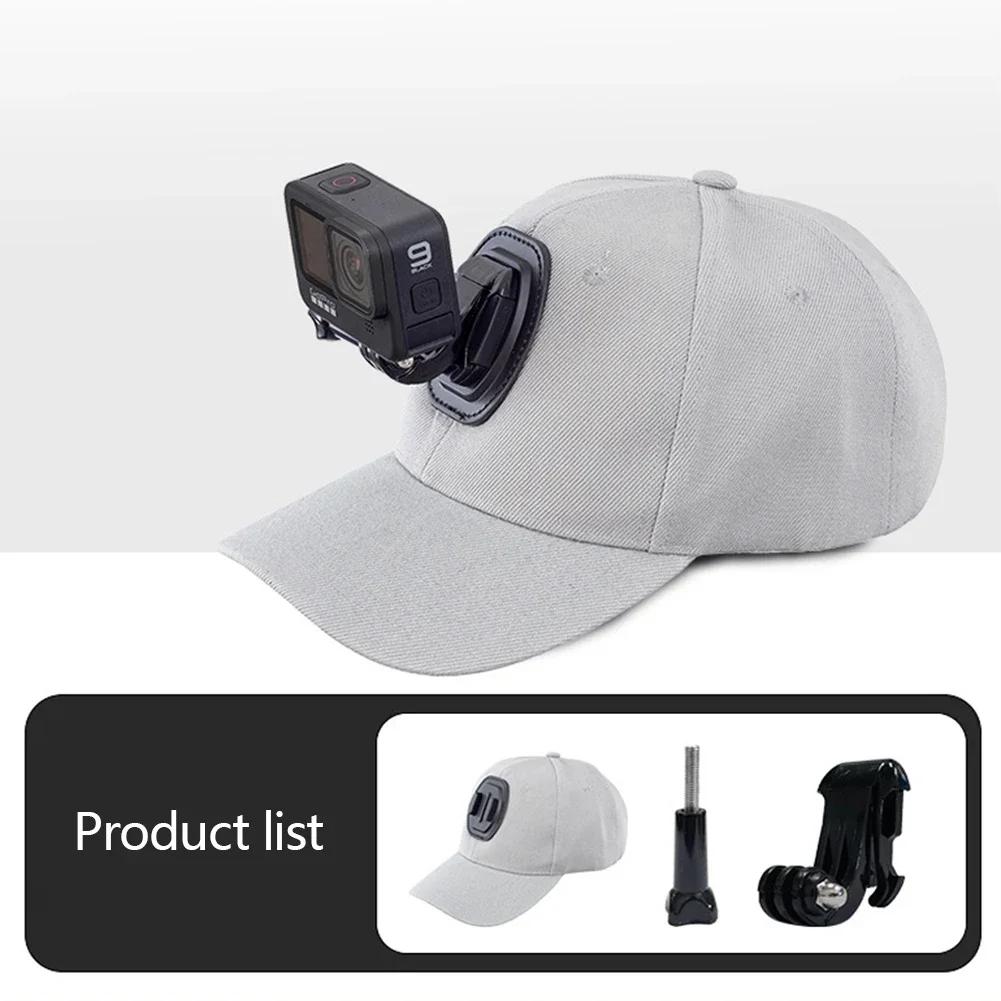 Baseball Cap with Action Camera Bracket Mounting Bracket for Gopro Hero 12 11 10 9 8 7 6 5 4 3 Insta360 X3 X2 Eken SJCAM DJI