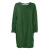 Women's Round Neck Casual Long Sleeve Plush Solid Color Dresses