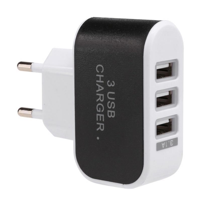 3.1 A Triple USB 3 Port Wall Home Travel AC Charger Adapter for Samsung iPhone