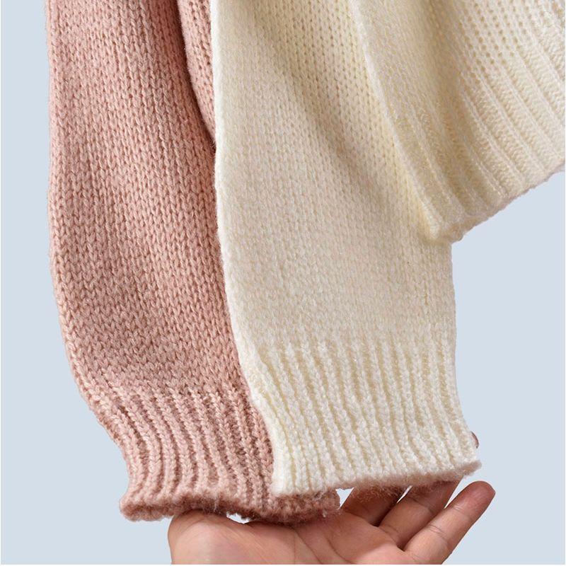Gentle Stylish Woven Flower Pearl Buckle Knitting Sweater Cardigan Coat Loose Short Long Sleeve Autumn Women