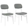 Dining Chairs with Cushions 2 pcs White Solid Rubberwood