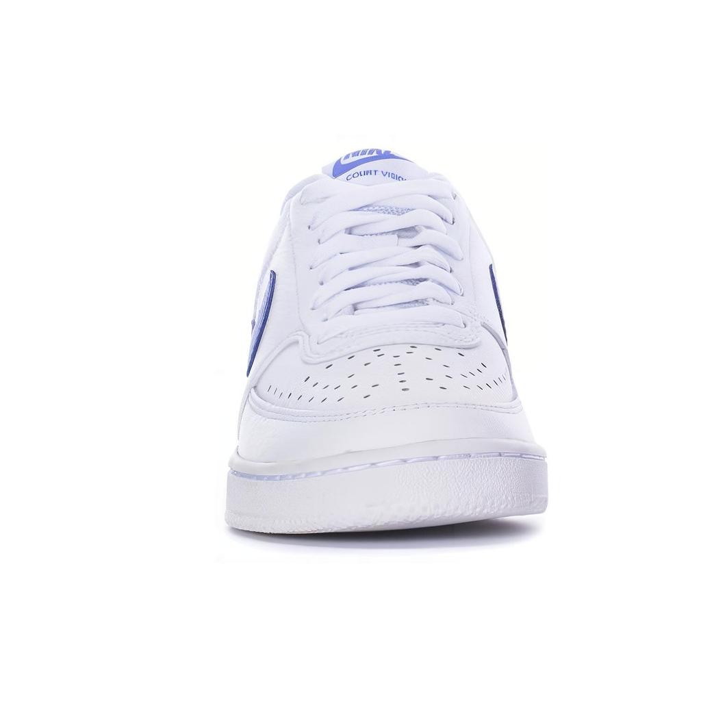 Nike Court Vision Low Syntetiskt Läder Halkfria Stötdämpande Slitstarka Låga Skate-skor Dam sneaker Vit Blå CD5434-108