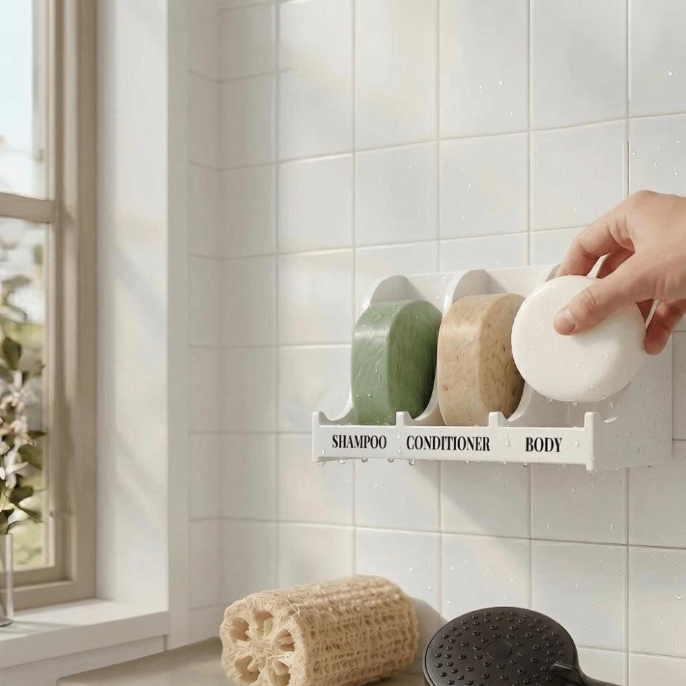 Strong Adhesive Self Draining Soap Dish Fast Draining Shower Organizer Rack Home Storage