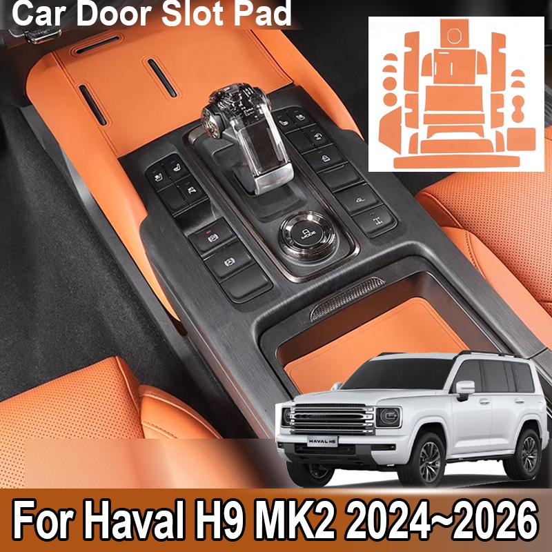 For Haval H9 Accessories MK2 2024 2025 2026 Car Door Slot Pad Interior Modification Center Console Water Cup Gate Groove Mats