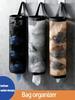1pc Garbage Bag Storage Hanging Bag, Wall-Mounted Drawstring Shoe Storage Bag, Kitchen Plastic Bag Organizer, Woven Mesh Bag,Plastic Bag Holder