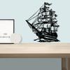 Pirate Ship Metal Wall Sculpture, Iron Art Mural for Beach House Decor, Nautical Farmhouse Ornament, Weatherproof Ocean Theme Gift