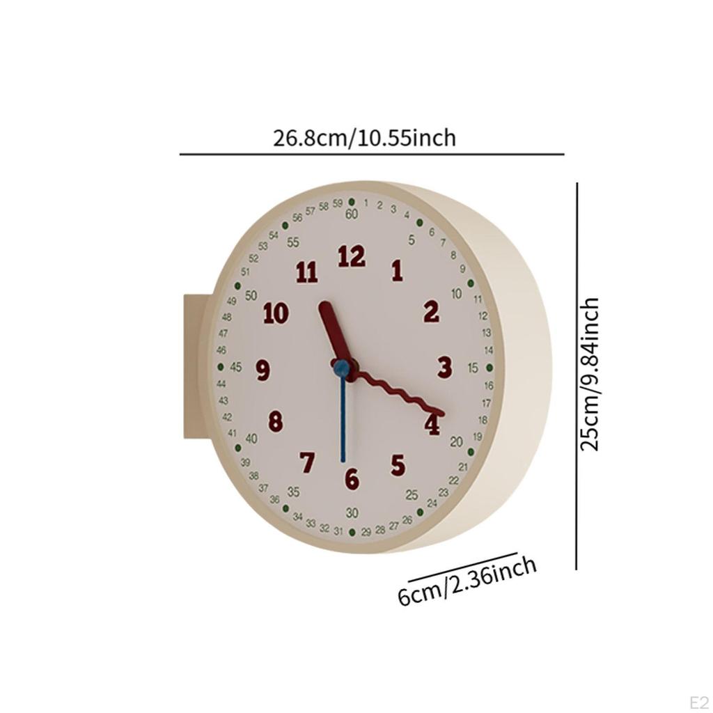 Double Sided Wall Clock Home Decor Non Ticking Fashion Sturdy Ornament Decorative for Hotel