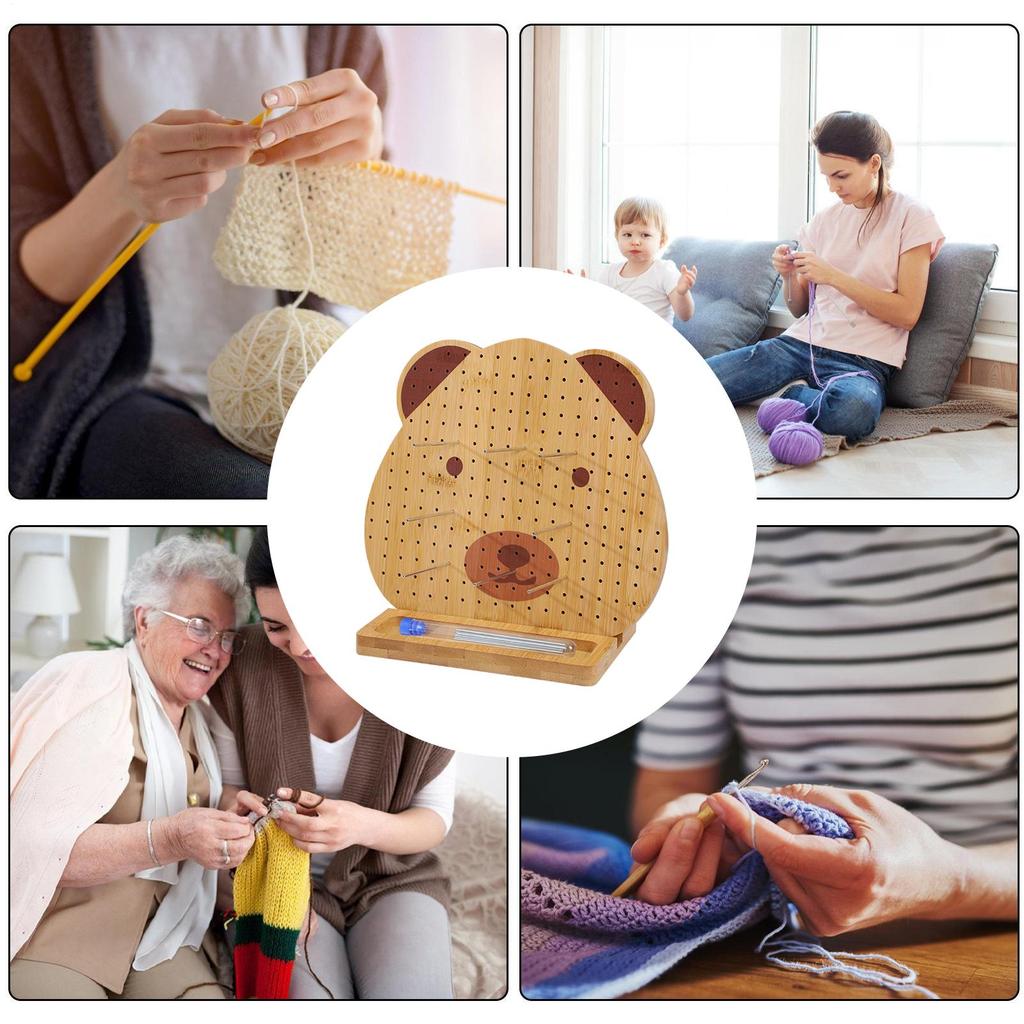 Blocking Boards For Crochet Projects Wood Bear Shape DIY Crafting Tool Handmade Crochet Blocking Board For Crocheters Knitters
