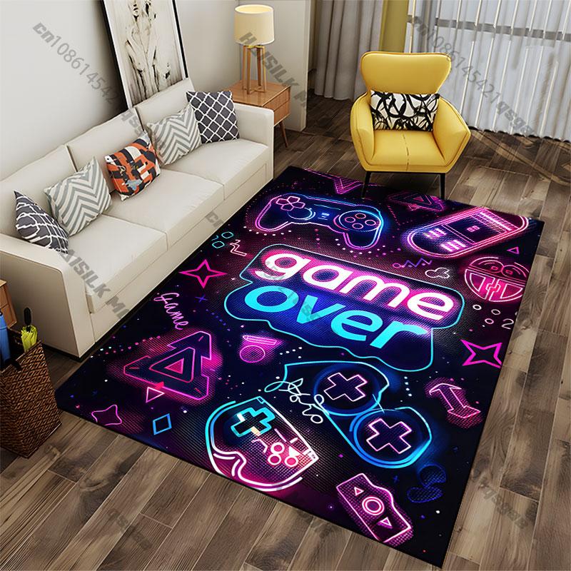 Retro gaming neon aesthetic carpet Yoga living room room decor children's crawling mat doormat area rug games mat