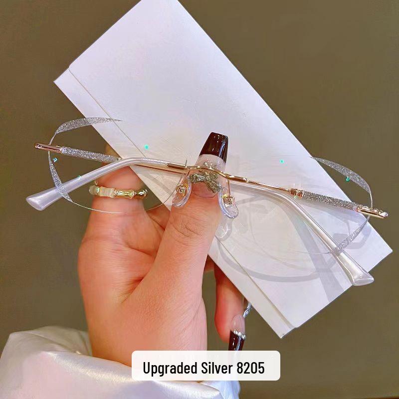 Women's Anti-Blue Light Diamond-Cut Rimless Reading Glasses