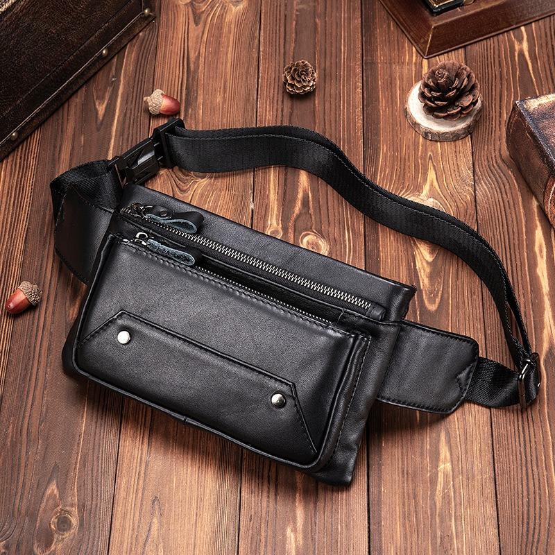 Waist Bag for Men To Hold Mobile Phone Multi-functional Sports Genuine Leather Crossbody Bag with A Sense of Luxury