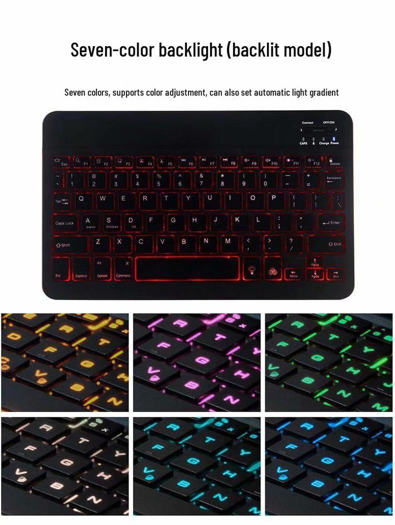 Portable Wireless Bluetooth Keyboard for Tablets, Phones, and Computers - Compact 7 To 10 Inch Size