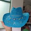 Cowboyhoed mode uitgesneden western cowboy handgeweven harde zomer saffier accessoires neutraal Cowboyhoed zonnehoed sombrero koe