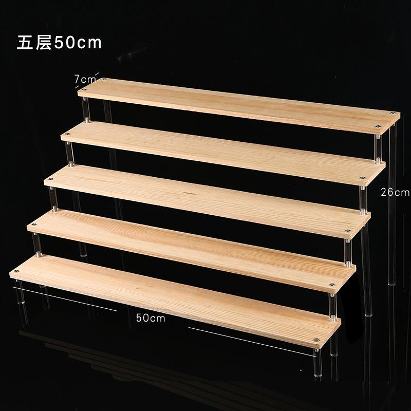 Clear Acrylic Soild Wood Display Stand for Amiibo Funko POP Figures,Cupcake Cosmetic Nail Polish Jewelry for Display Riser Shelf