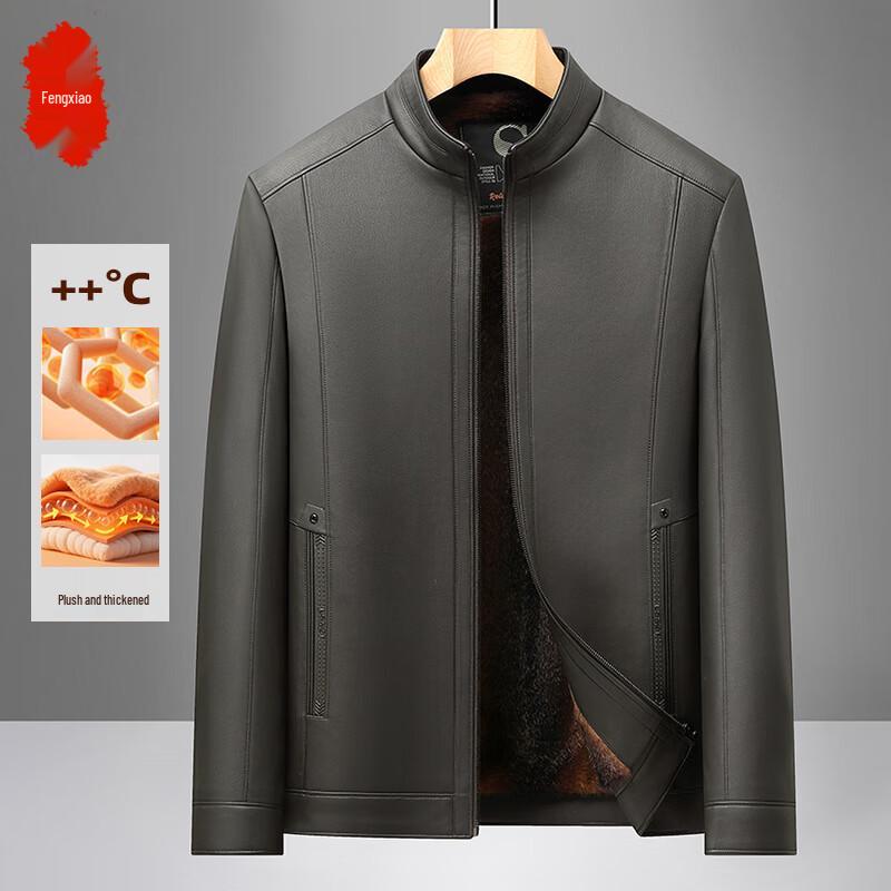 

Мужская зимняя кожаная куртка с плюшевой подкладкой 4XL