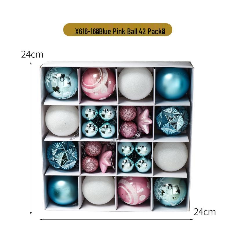 42pcs Electroplated Shiny Christmas Tree Baubles - Creative Hanging Ornaments for Festive Decoration