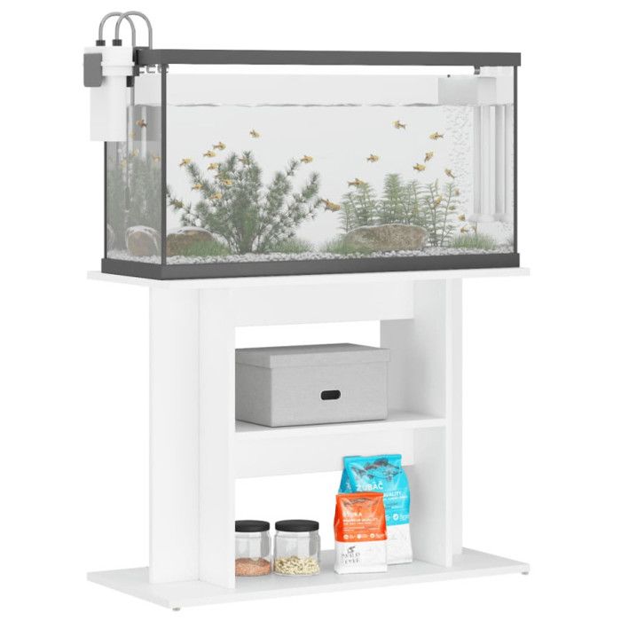 VidaXL Support pour aquarium blanc 80x35x60 cm bois d'ingénierie 833575