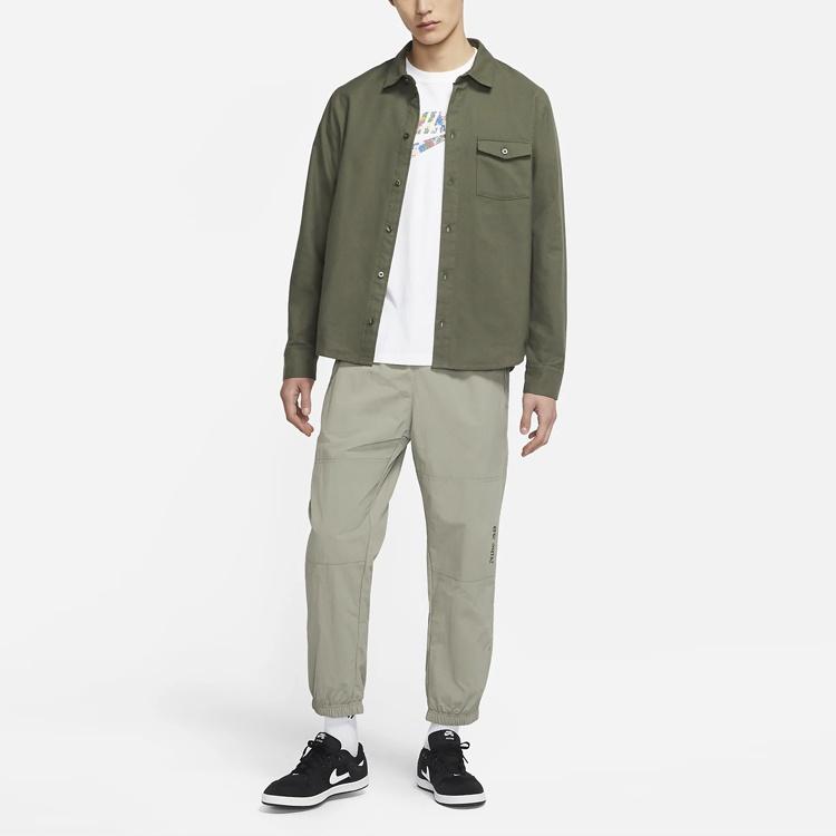 Nike Shirts Men's Army Green Lapel Moderate Other CV4450-325