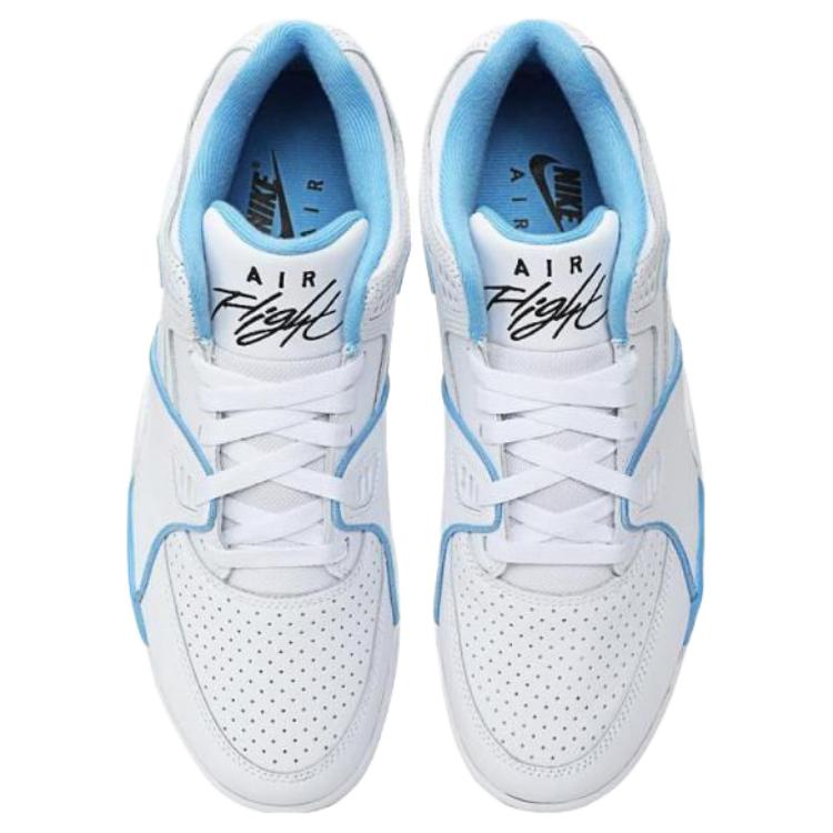Nye Nike Air Flight 89 Sklisikre Slitesterke Lav Topp Vintage Basketballsko Herre Hvit Blå HJ4484-100