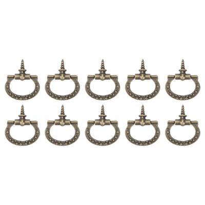 Maniglie per tiranti con filettatura a vite da 10 pezzi Manopola per scatola regalo per gioielli con foro singolo retrò in bronzo