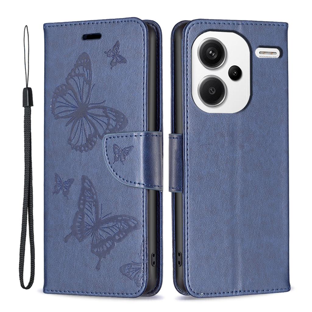 For Xiaomi Redmi Note 13 Pro+ 5G Leather Case with Wallet Stand Butterfly Imprinted