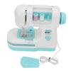 Simulation Sewing Machine Toy Blue Portable Mini Simulation Double Stitch Sewing Machine with Lower Thread for Above 3 Years Old