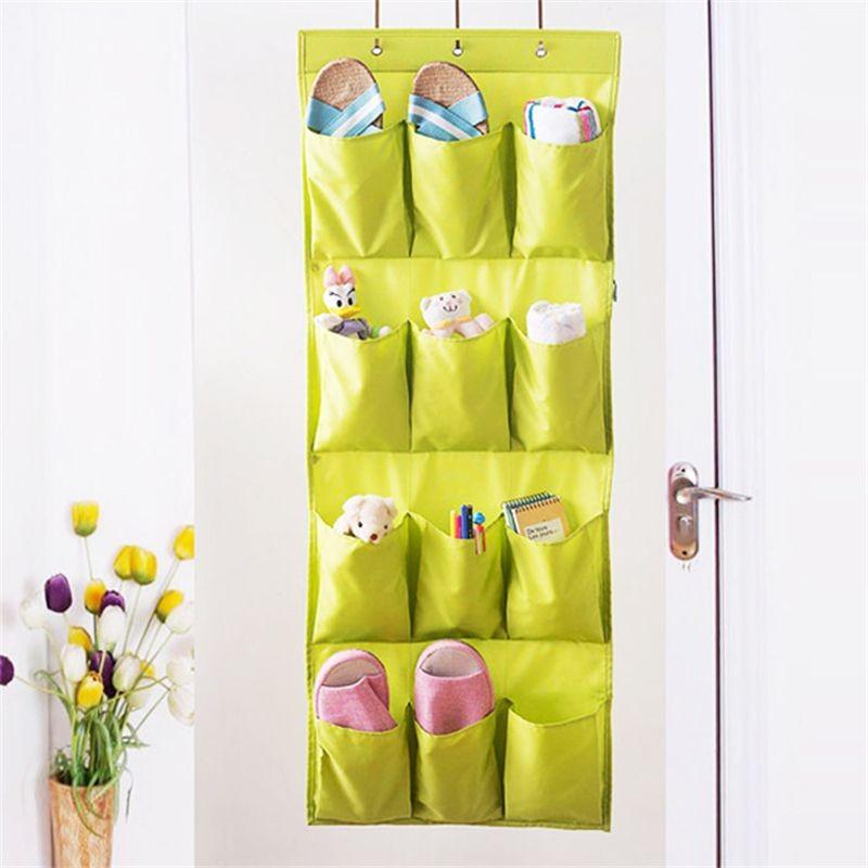 

Карманы Дверь 12 За Хранение Подвесная Сумка Гардероб Дом Стена Экономия Места Обувь зелёный