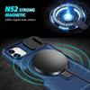 For iPhone 11 Case Invisible Magnetic Kickstand PC+TPU Phone Shell Built-in Sliding Lens Cover